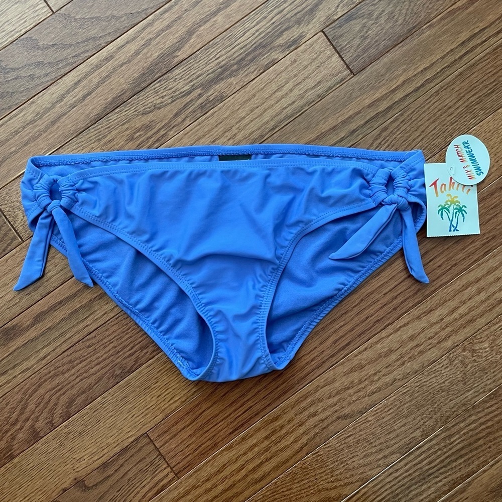 Tahiti blue side tie scoop Bikini bottom size Large